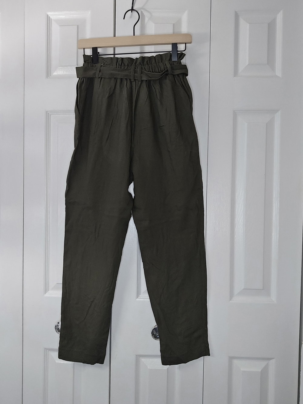 H&M Olive Green Paperbag Waist Chinos